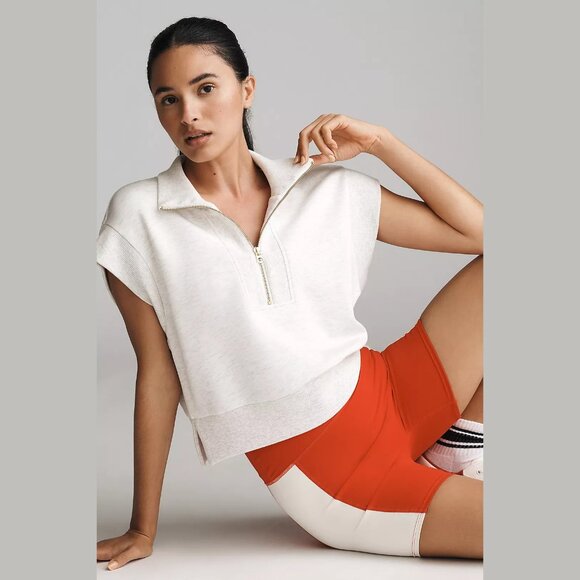 NEW Varley - Size Large, Women's Kelly Half-Zip Muscle Pullover - Ivory Marl - Picture 1 of 4